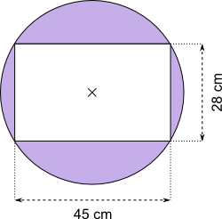 Rechteck in Kreis, Pythagoras